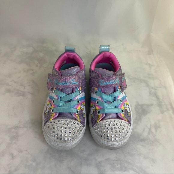 Sketchers Twinkle Toes: Twinkle Sparks - Jumpin' Clouds Purple/Pink toddler 9 - Picture 3 of 9